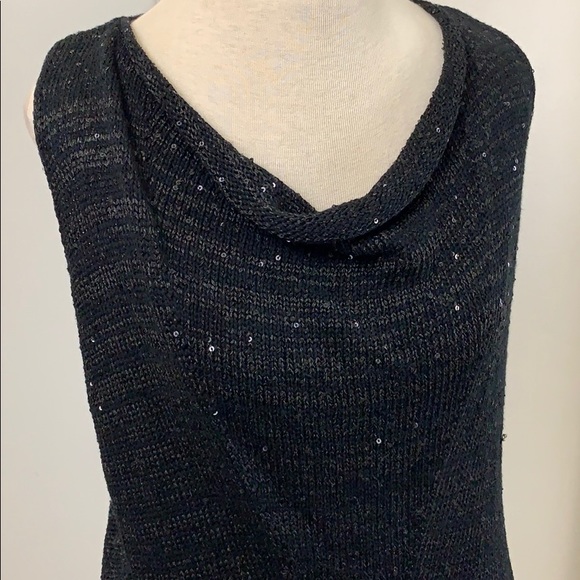 LAST CHANCE Michael Stars knit sweater tank top cowl sequins - Picture 2 of 8